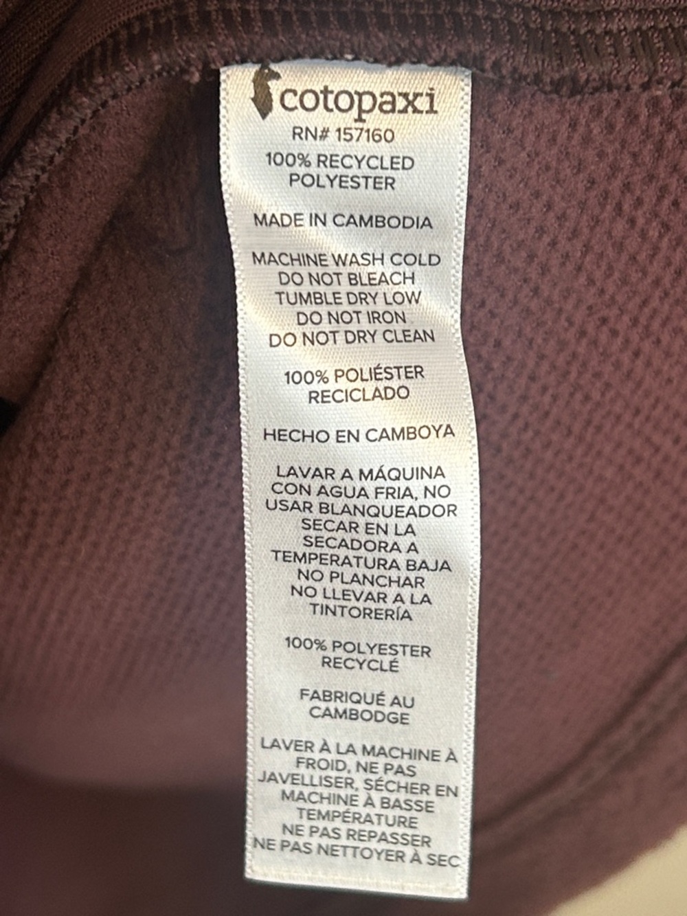 Cotopaxi Abrazo Hooded Full-Zip Fleece Womens Jacket Blue/Wine Medium - Picture 5 of 5